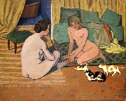 Femmes nues aux chats Felix Vallotton